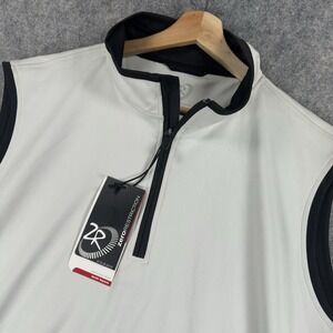 Zero Restriction Airflow Top Zip Vest Mens Large Gray Stone Golf Softshell